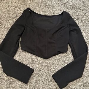 Black Corset Long Sleeve Top